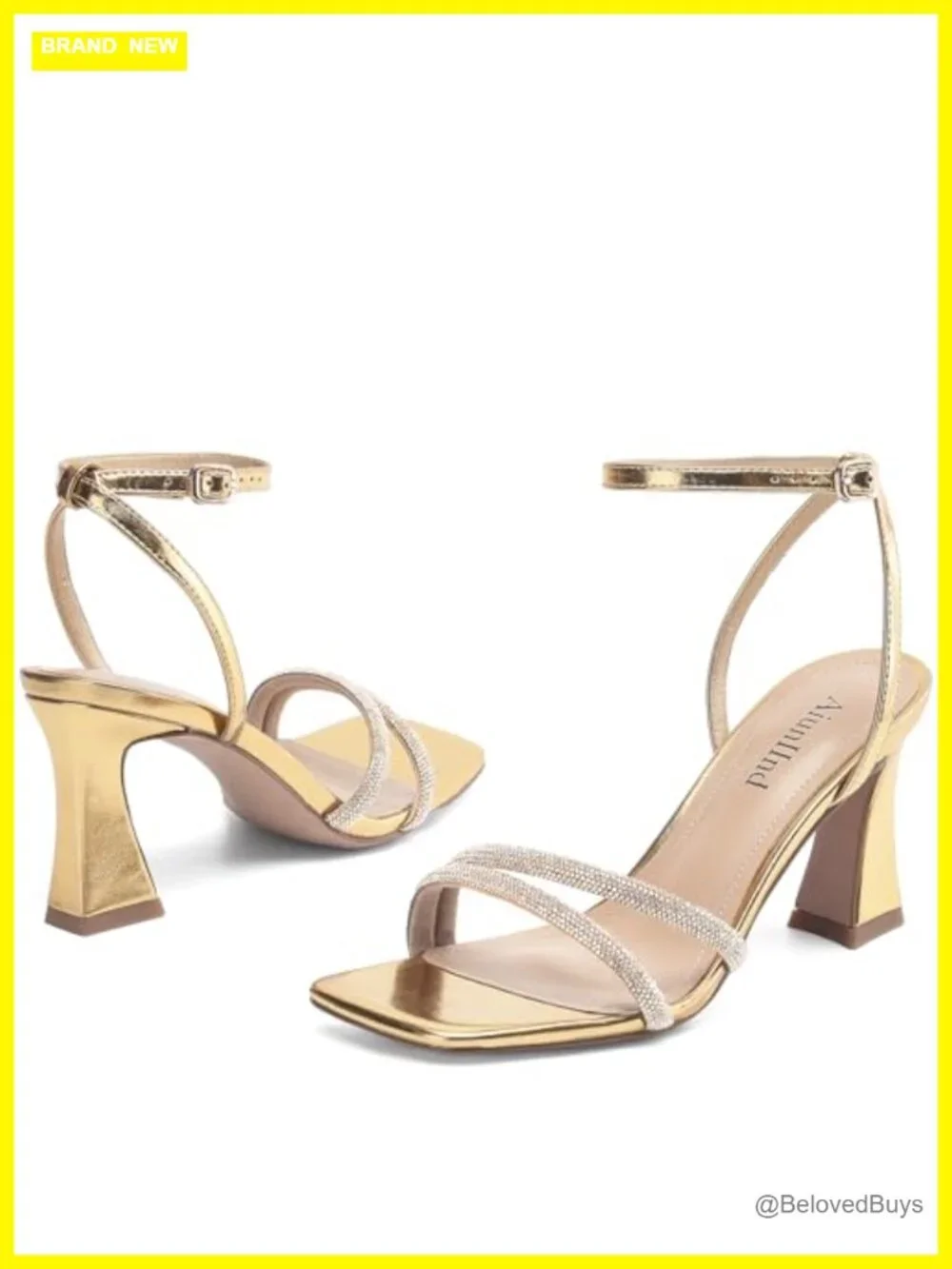 Women's Chunky Heel Strappy Sandals Square Open Toe 3.15 Inch